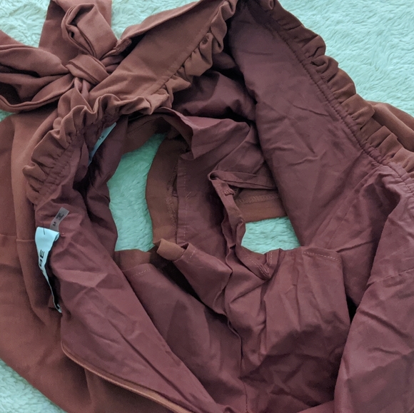 Tie front rust shorts - Picture 6 of 6